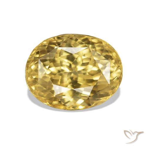 3.73 ct Golden Zircon Gemstone, Zircon Gem in Oval Facet Shape for Sale.