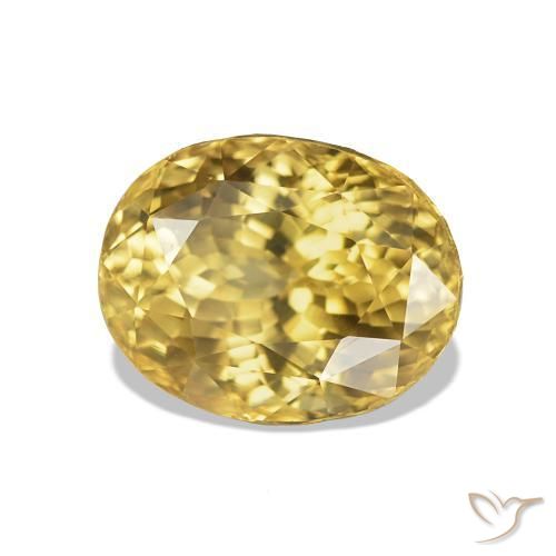 3.73 ct Golden Zircon Stone, Natural Zircon in Oval Facet Shape for Sale