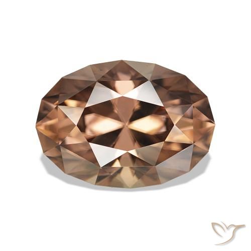 4.93ct Medium Brown Zircon, Oval, VVS-VS