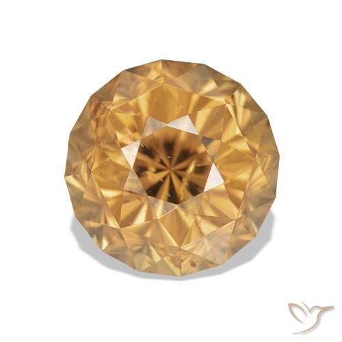 4.18ct Natural Golden-Peach Zircon, Round, VS, Photo A