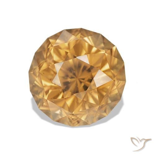 4.18 ct Golden Zircon Stone, Natural Zircon in Diamond-Cut Shape for Sale