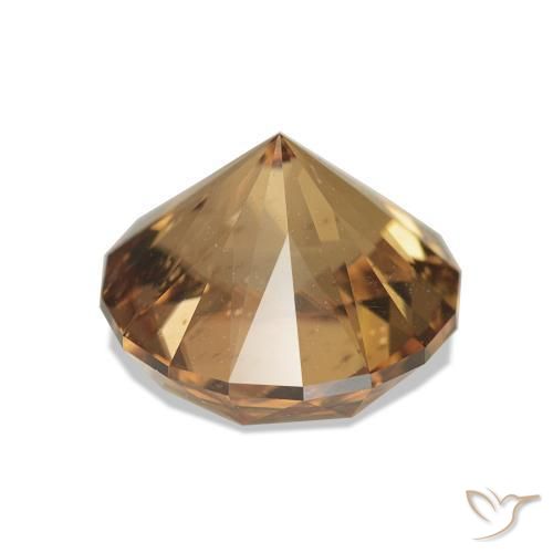 Zircon Gemstone in 8.5 mm (calibrated) Size for Sale, Zircon Stone in Golden-Peach Color