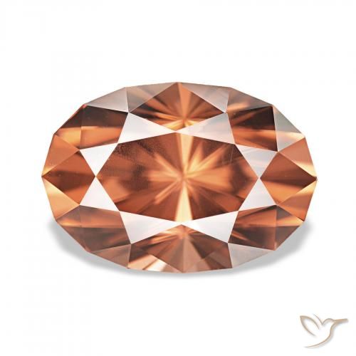 3.25 ct Orange Zircon Gemstone, Zircon Gem in Oval Diamond-Cut Shape for Sale.