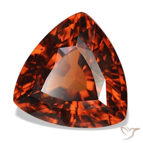 11.34 ct Red Zircon Stone, Natural Zircon in Trillion Facet Shape for Sale