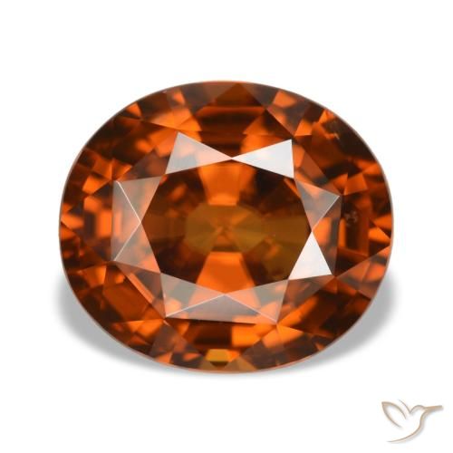5.09ct Orange Zircon, Oval, VVS-VS