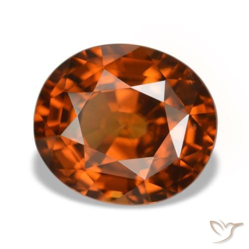5.09 ct Orange Zircon Stone, Natural Zircon in Oval Facet Shape for Sale