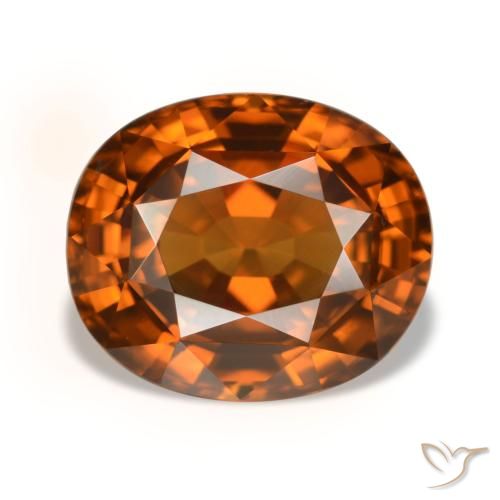 5.52 ct Orange Zircon Gemstone, Zircon Gem in Oval Facet Shape for Sale.