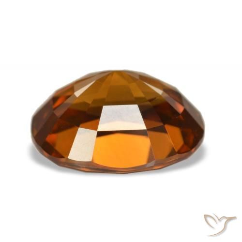 Zircon Gemstone in 10.5 x 8.8 mm Size for Sale, Zircon Stone in Medium Dark-Orange Color