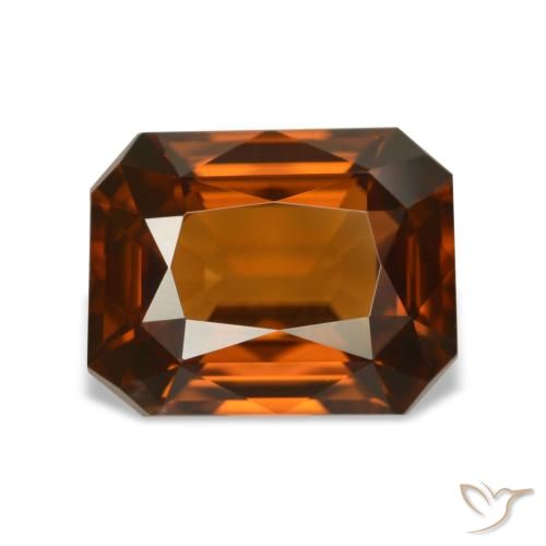 4.76ct Orange Zircon, Emerald Cut, VVS-VS