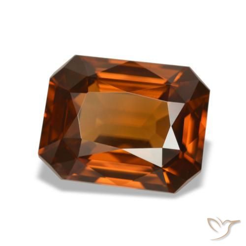 4.76 ct Orange Zircon Stone, Natural Zircon in Octagon / Scissor Cut Shape for Sale