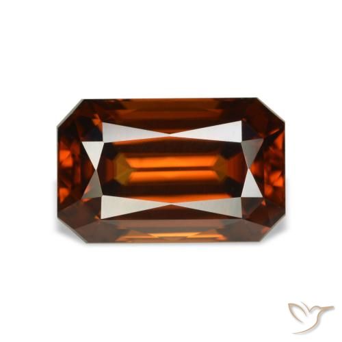 5.29 ct Orange Zircon Gemstone, Zircon Gem in Octagon / Scissor Cut Shape for Sale.
