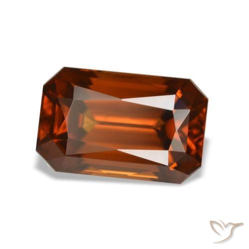 5.29 ct Orange Zircon Stone, Natural Zircon in Octagon / Scissor Cut Shape for Sale