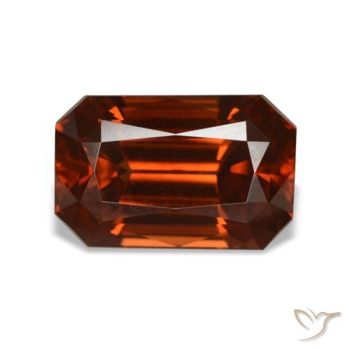 6.24 ct Orange Zircon Gemstone, Zircon Gem in Octagon / Scissor Cut Shape for Sale.