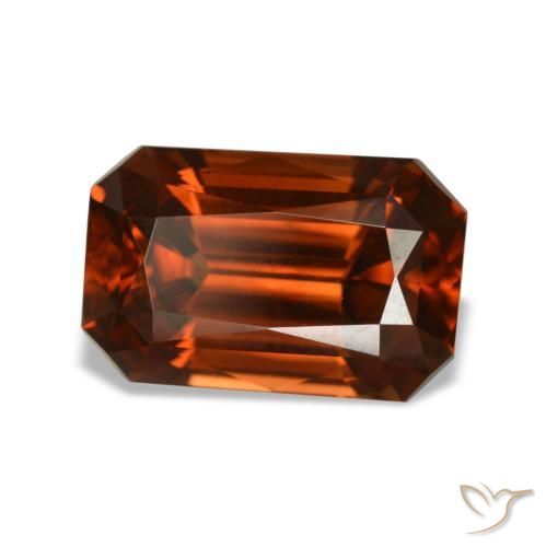 6.24 ct Orange Zircon Stone, Natural Zircon in Octagon / Scissor Cut Shape for Sale