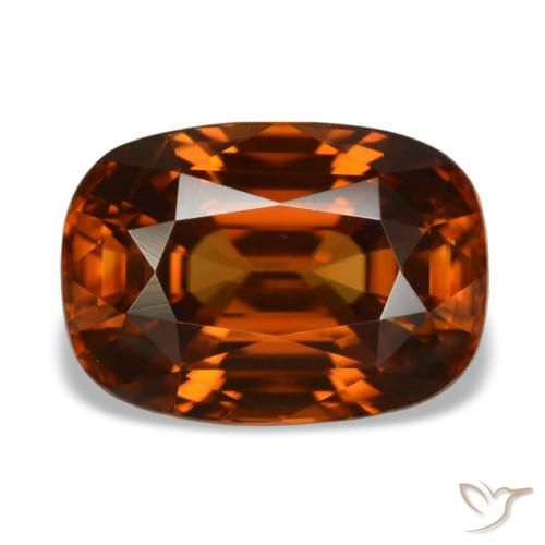 5.19 ct Orange Zircon Gemstone, Zircon Gem in Cushion-Cut Shape for Sale.