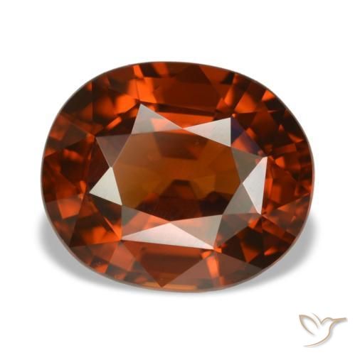 5.14 ct Orange Zircon Stone, Natural Zircon in Oval Facet Shape for Sale