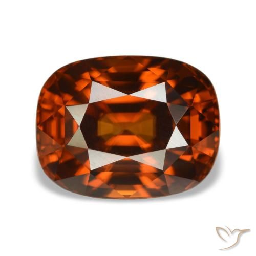 5.05 ct Orange Zircon Gemstone, Zircon Gem in Cushion-Cut Shape for Sale.