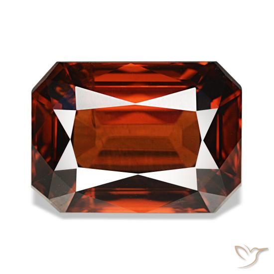 7.02 ct Red Zircon Gemstone, Zircon Gem in Octagon / Scissor Cut Shape for Sale.