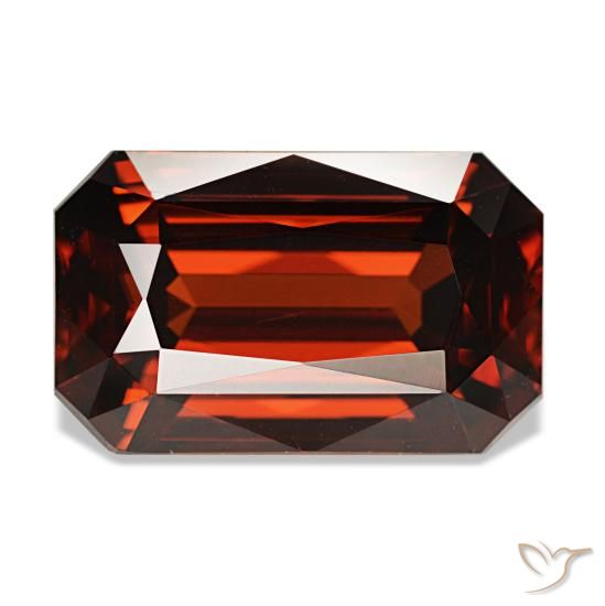 8.30 ct Red Zircon Gemstone, Zircon Gem in Octagon / Scissor Cut Shape for Sale.