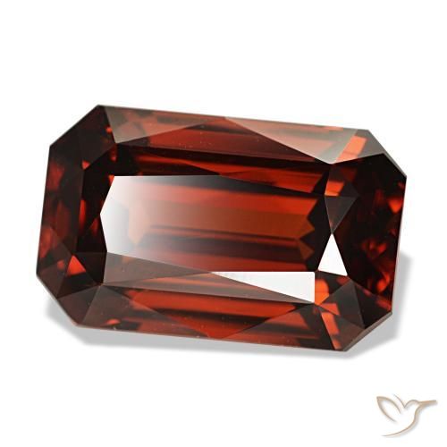 8.30 ct Red Zircon Stone, Natural Zircon in Octagon / Scissor Cut Shape for Sale