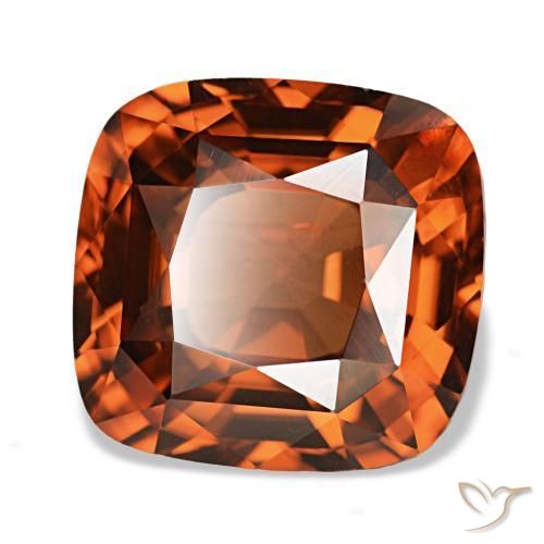 5.36 ct Red Zircon Stone, Natural Zircon in Cushion-Cut Shape for Sale