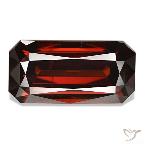 11.44 ct Red Zircon Gemstone, Zircon Gem in Octagon / Scissor Cut Shape for Sale.