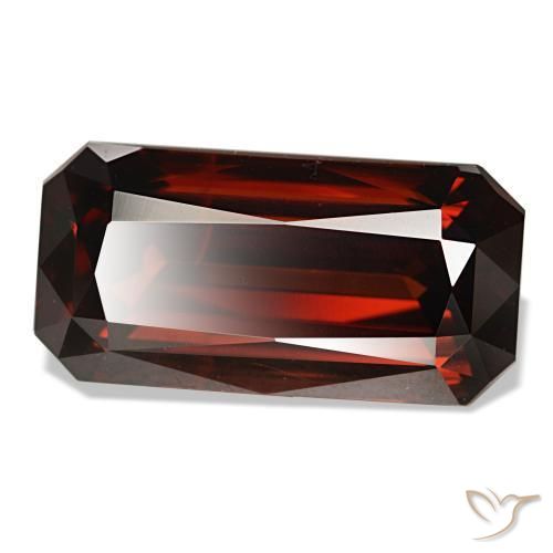 11.44 ct Red Zircon Stone, Natural Zircon in Octagon / Scissor Cut Shape for Sale