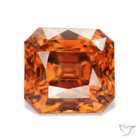 3.67ct Red Zircon, Emerald Cut, VVS-VS