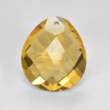 thumb image of 3.5ct Pear Checkerboard with Hole Medium Golden Citrine (ID: 557717)