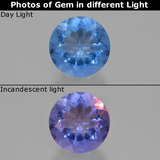 thumb image of 11.3ct Round Facet Navy Blue Color-Change Fluorite (ID: 413714)