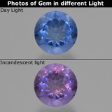 thumb image of 11.3ct Round Facet Dark Blue Color-Change Fluorite (ID: 414626)