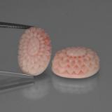 thumb image of 8.3ct Flower Carving Salmon Pink Coral (ID: 333653)