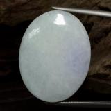 thumb image of 34.4ct Oval Cabochon Grayish White Jadeite (ID: 382707)