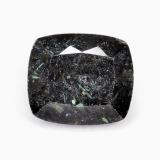 thumb image of 10.3ct Cushion-Cut Black with Blue Sparkle Nuummite (ID: 630316)