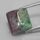 thumb image of 10.6ct Baguette Sugarloaf Cabochon Multicolor Ruby-Zoisite (ID: 338225)