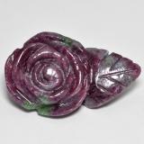 thumb image of 34.3ct Carved Rose Multicolor Ruby-Zoisite (ID: 617627)