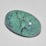 thumb image of 13.8ct Oval Cabochon Electric Blue Tone Turquoise (ID: 635504)