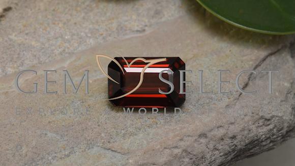 3.71ct Natural Dark Red Almandine Garnet, Octagon / Emerald Cut, VS