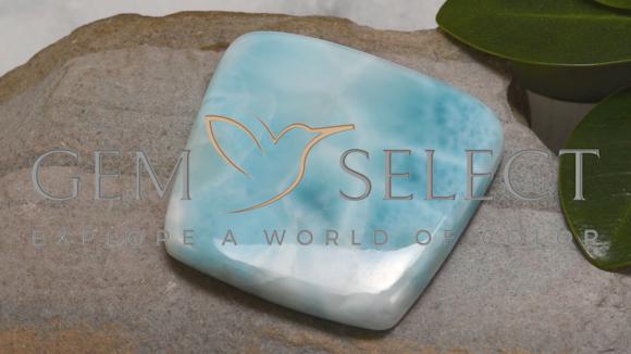 57.85ct Natural Blue Larimar, Fancy Shape, 31.4x30.1 mm