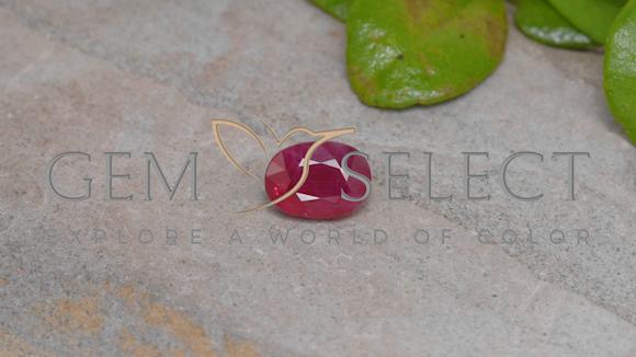 1.40ct Natural Medium Red Ruby, Oval, VS-SI