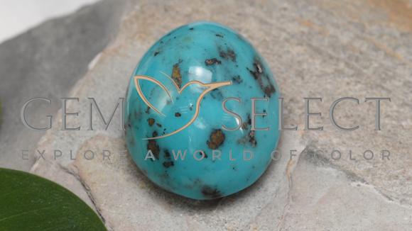 39.89ct Natural Medium Greenish Blue Turquoise, Oval, Opaque