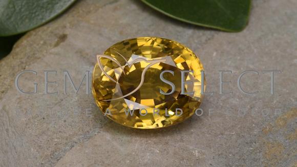 22.80ct Natural Gold Zircon, Oval, VVS