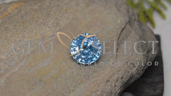 3.15ct Natural Azure Blue Zircon, Round, VVS-VS