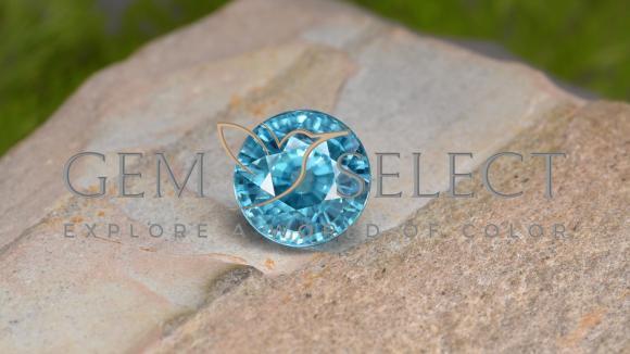 5.62ct Natural Cyan Blue Zircon, Round, VVS